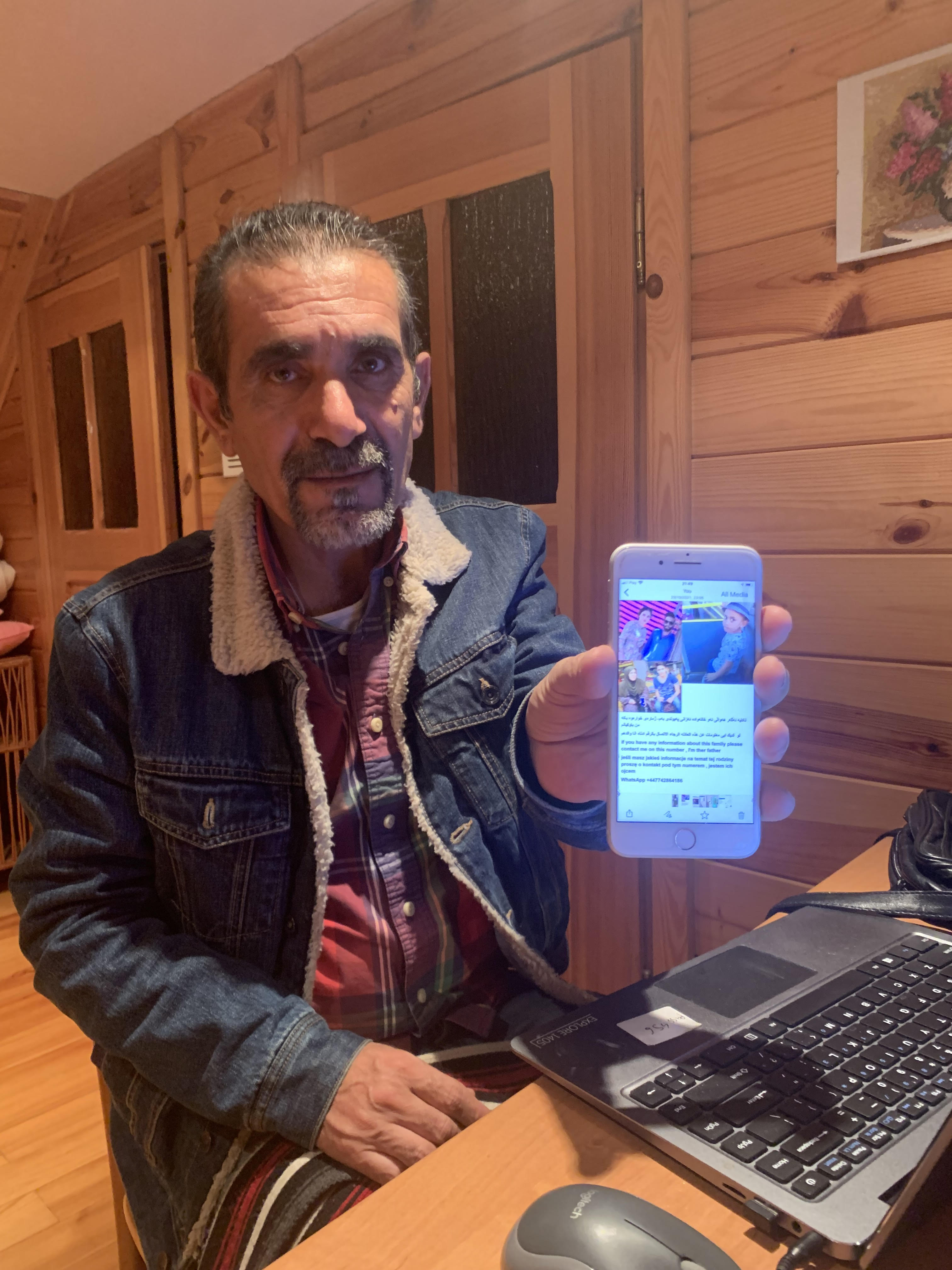 Aras Palani, traduttore volontario per l'associazione Grupa Granica. Sette suoi familiari sono arrivati via Minsk dal Kurdistan iracheno 