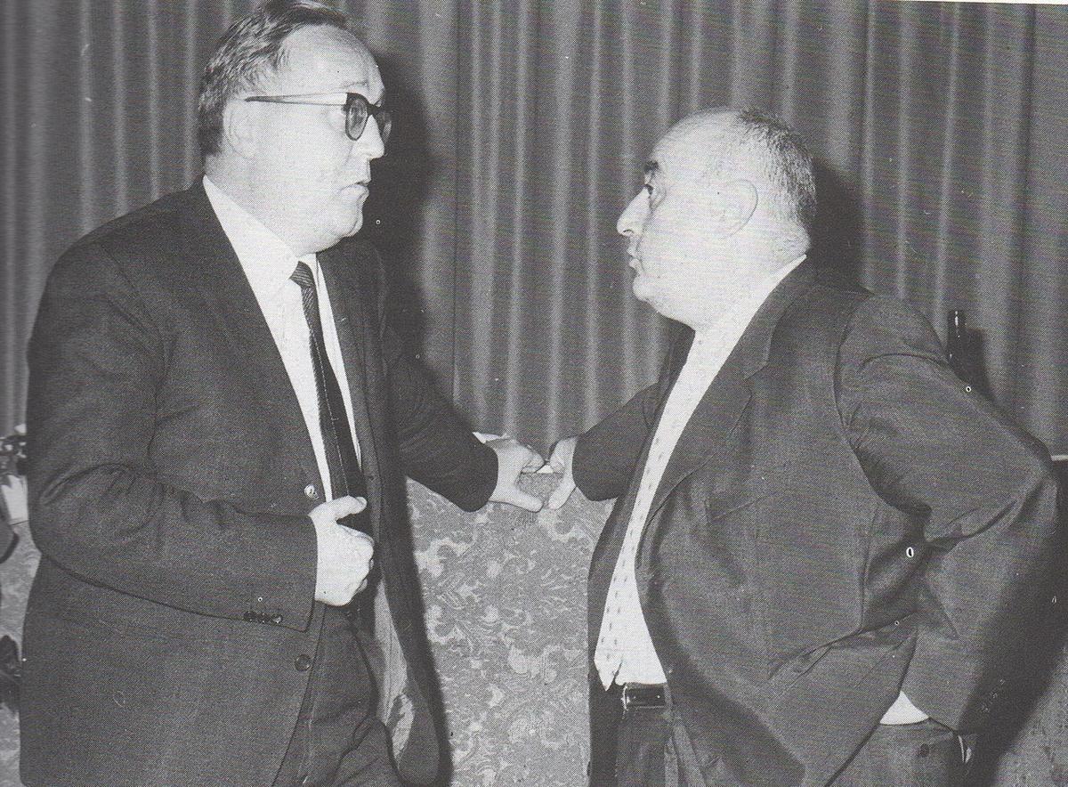 Da sinistra, Giovanni Bachelet insieme a Bruno Paparella, dirigente dell'Azione cattolica (Di Francesco Paparella - Opera propria, Pubblico dominio, su Wikicommon)