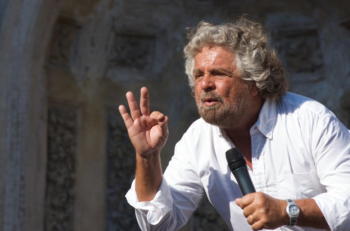 Beppe Grillo durante un comizio (Liwax/Flickr)