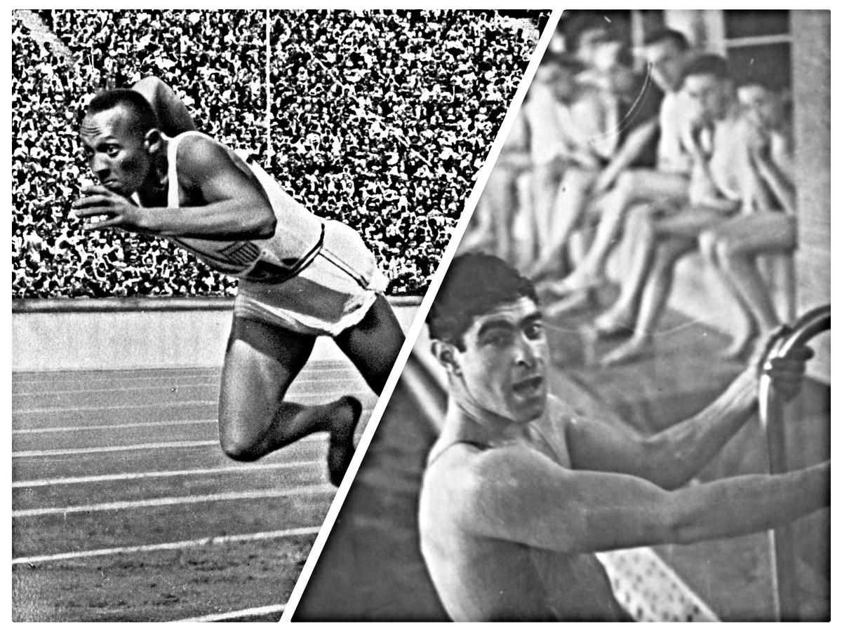 A sinistra, Jesse Owens. A destra, Alfred Nakache