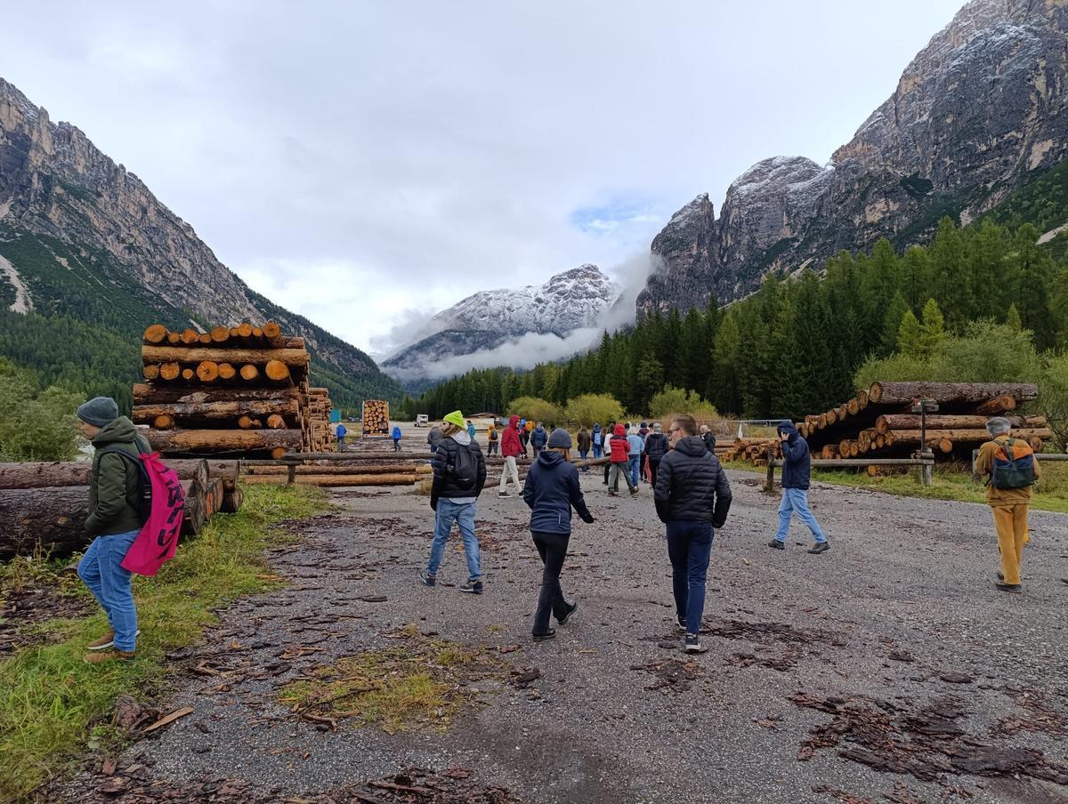 Cortina, ottobre 2024. Passeggiata monitorante sui cantieri delle olimpiadi invernali in programma nel 2026