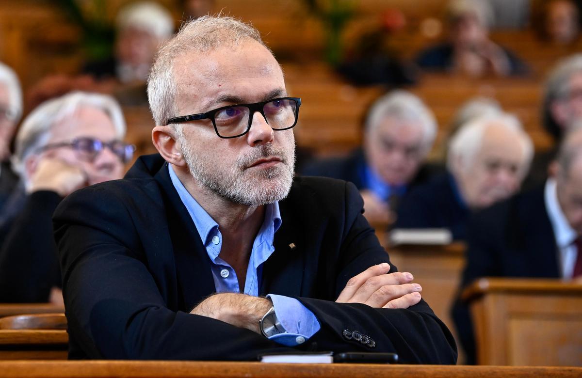 Roma, 2 dicembre 2023. Ernesto Maria Ruffini, durante l'assemblea annuale dei Popolari. Foto di R. Antimiani/Ansa