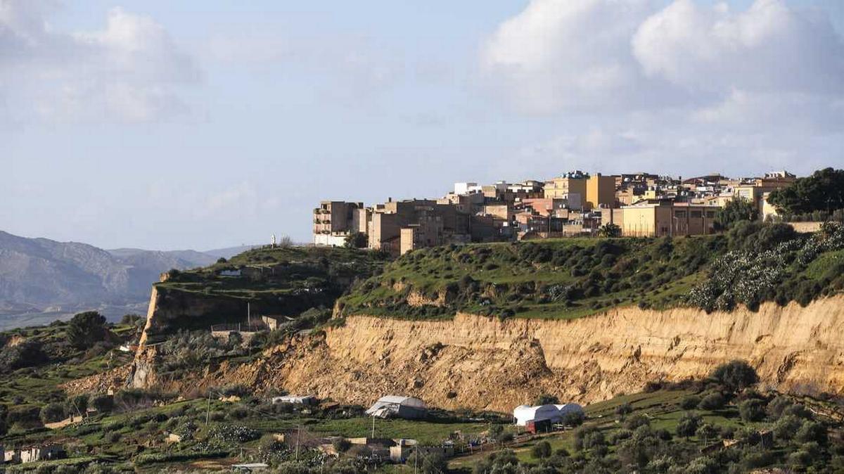 La frana di Niscemi. Foto del Dipartimento della Protezione civile