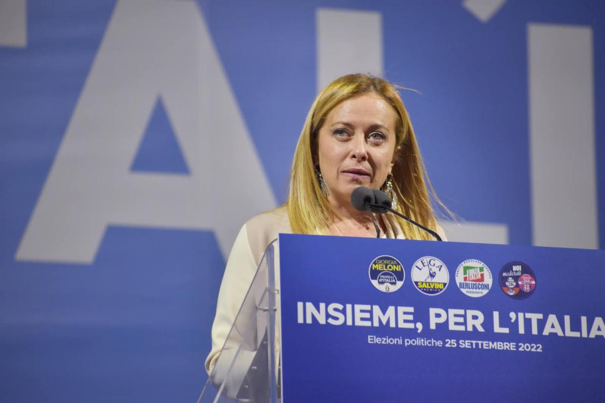 Giorgia Meloni durante la campagna elettorale. Foto: fb