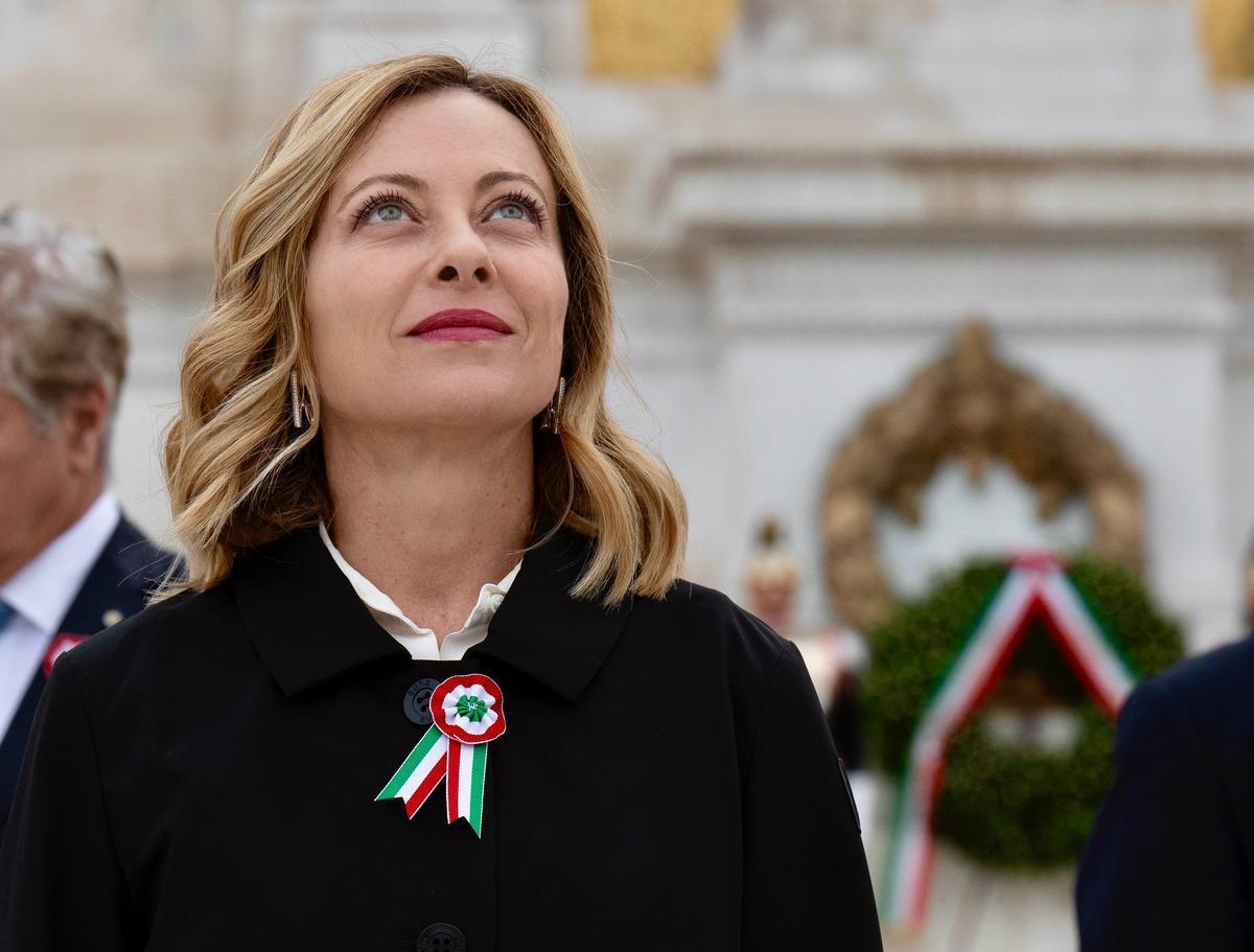 Rome, 2 June 2024. Prime Minister Giorgia Meloni at the "Altare della Patria" during the Day of the Republic 