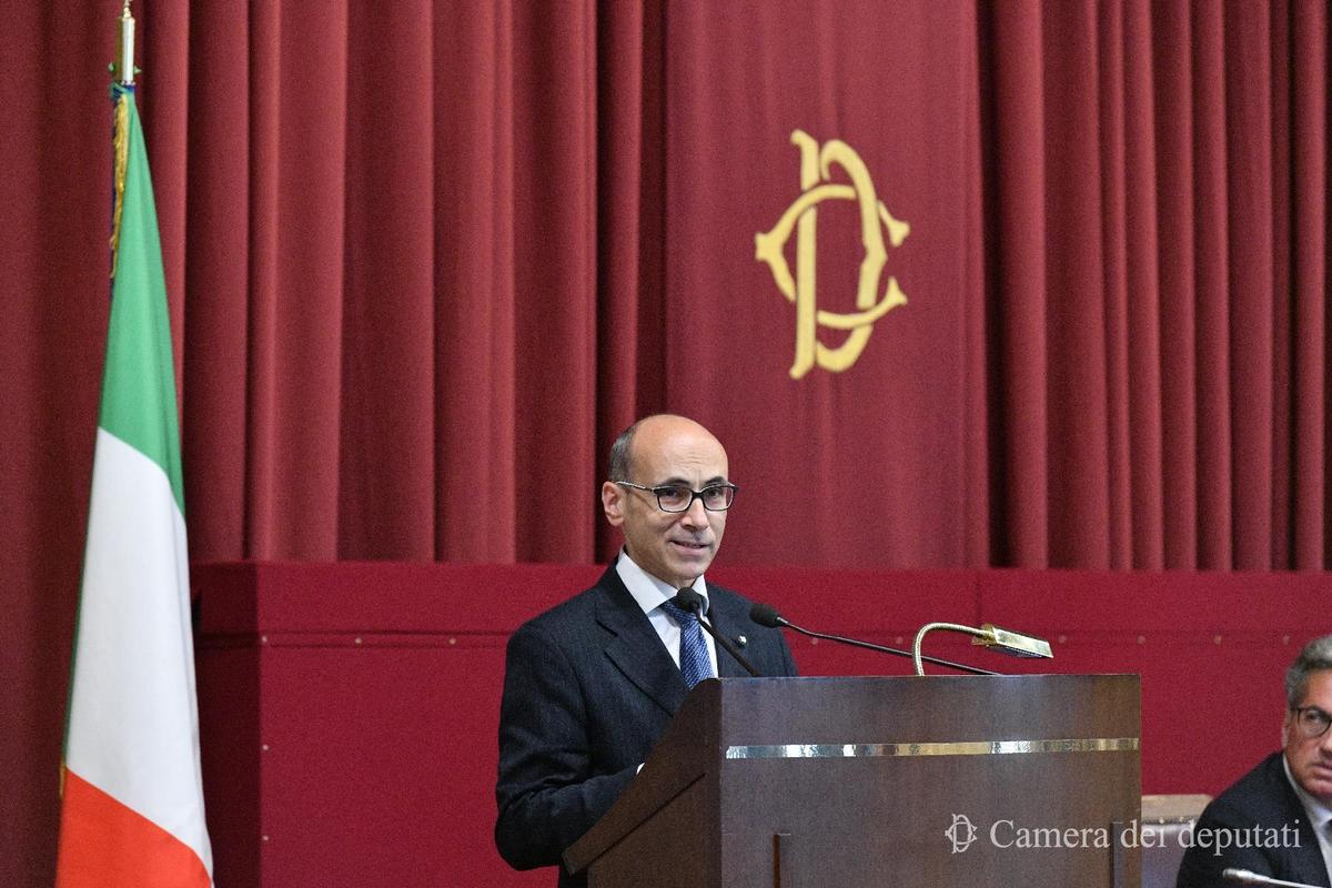 Roma, 8 giugno 2023. Il presidente dell'Anac Giuseppe Busia nel corso della presentazione della relazione annuale a Montecitorio. Foto di U. Battaglia/Camera dei deputati
