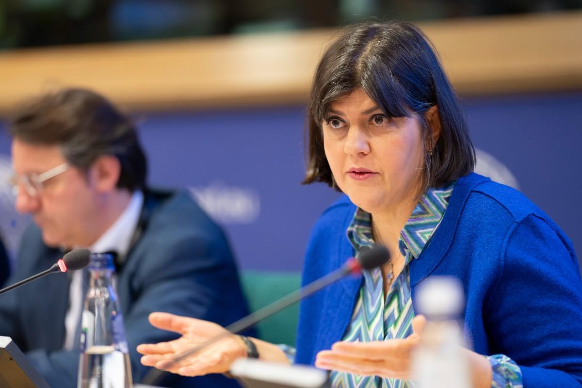 Brussels, February 6, 2025. Laura Codruta Kovesi during a hearing. Photo by P. Buissin (Ep)