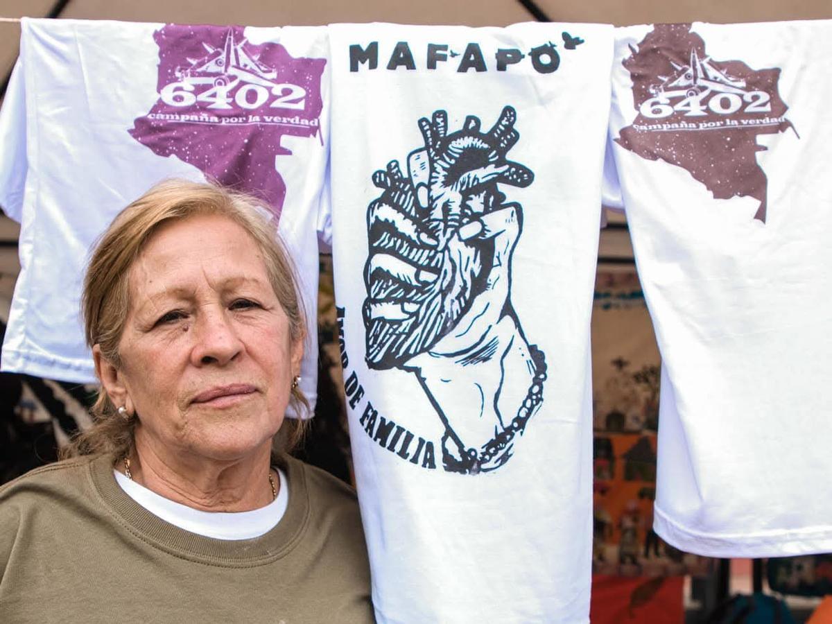 Ana Páez, madre di Eduardo Garzón, scomparso nel 2008 all'età di 32 anni nel corso delle esecuzioni sommarie compiute dall'esercito colombiano (Foto concessa da Mafapo)