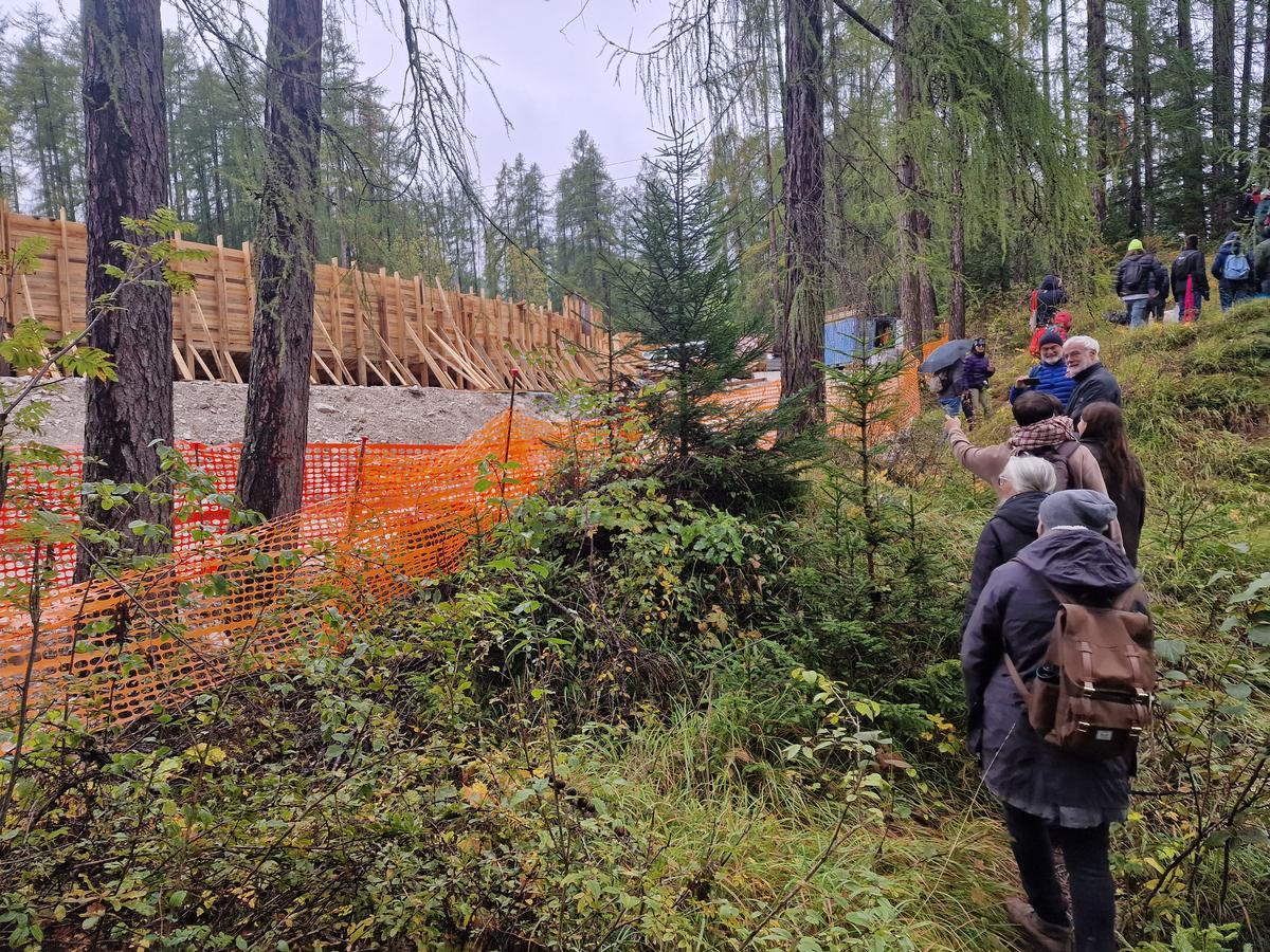 Cortina d'Ampezzo, 4 October 2024. Monitoring walk on the sites of the Milan-Cortina 2026 Winter Olympics and Paralympics, during Scuola Common. @Carlotta Bartolucci 