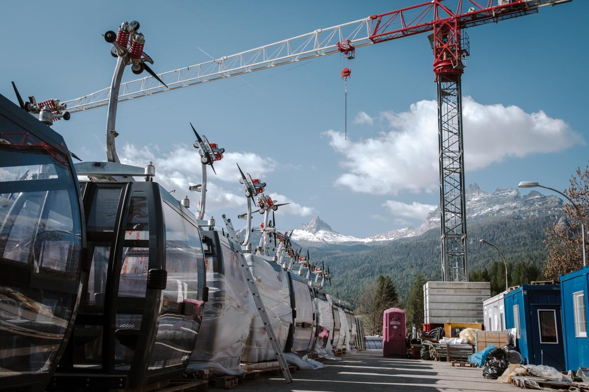 Cantiere a Cortina d'Ampezzo. Foto P. Valenti