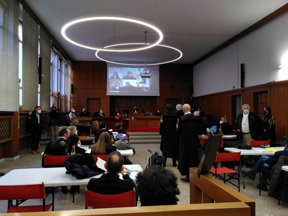 Trento, 21 gennaio 2022. La prima udienza del processo Perfido