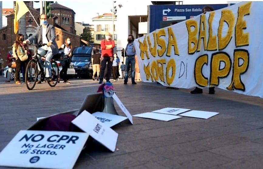 Manifestazione di protesta per la chiusura dei Cpr dopo il suicidio di Moussa Balde(Facebook Mai più lager - No ai Cpr)