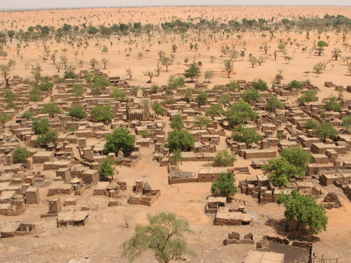 Il villaggio Telly, in Mali, nella fascia del Sahel (Wikipedia)