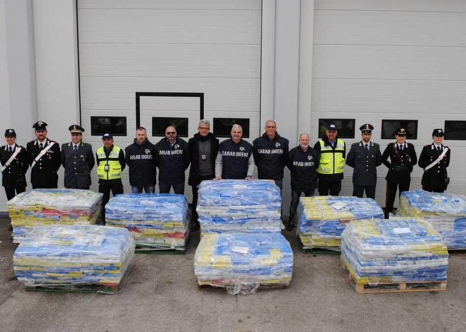 Il maxi carico di cocaina sequestra a febbraio 2020 nel porto di Livorno. Era destinata a Marsiglia
