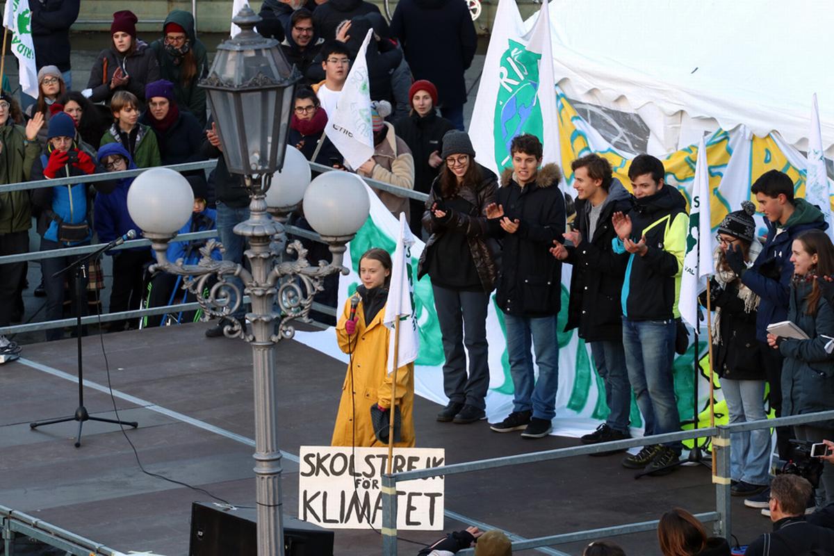 Torino 13 dicembre 2019, Greta Thunberg a Torino per il 50° presidio di Fridays for Future. Credits Spaziotorino.it