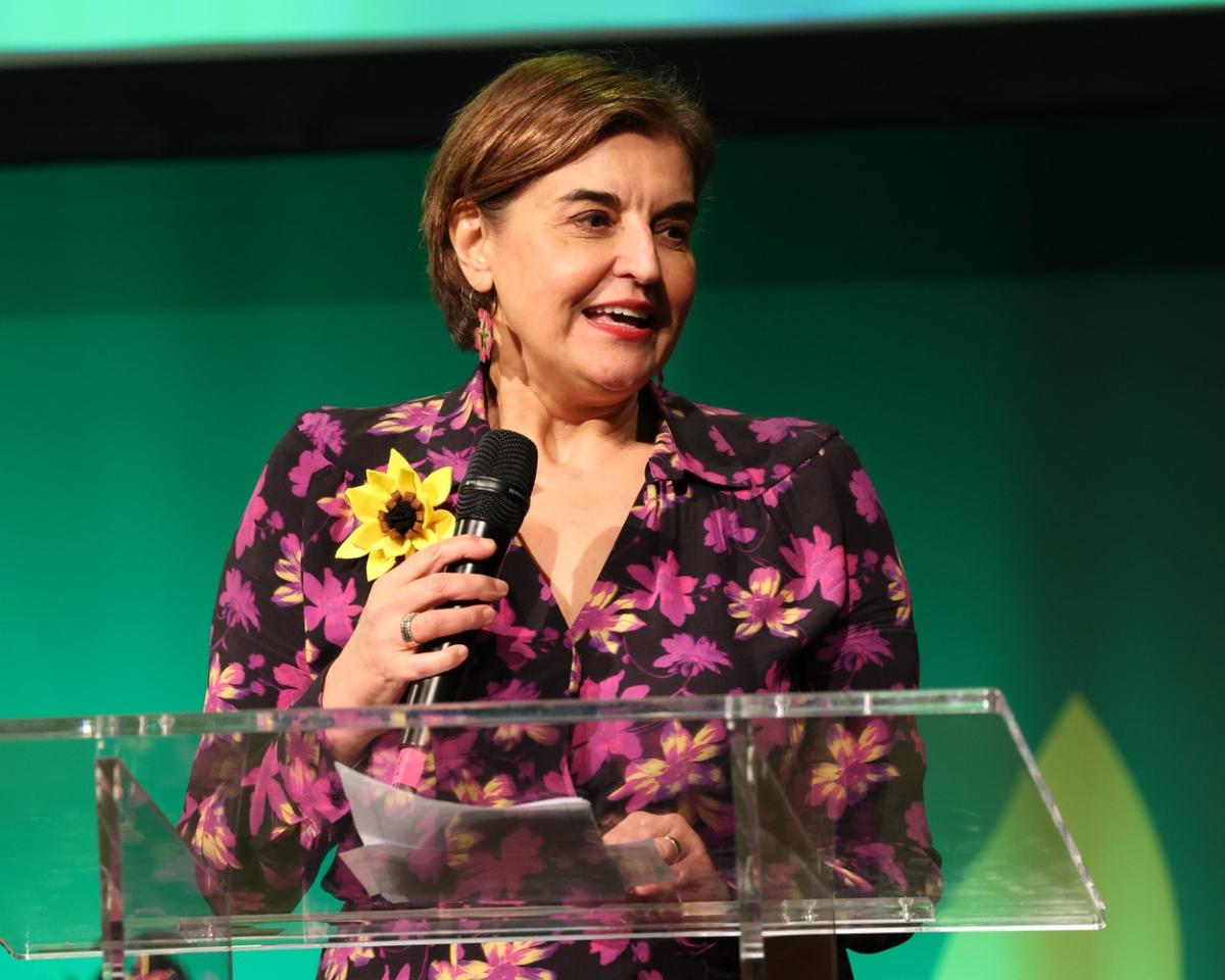 Vula Tsetsi, co-presidente del Partito verde europeo. Foto di M. L'Hermite 