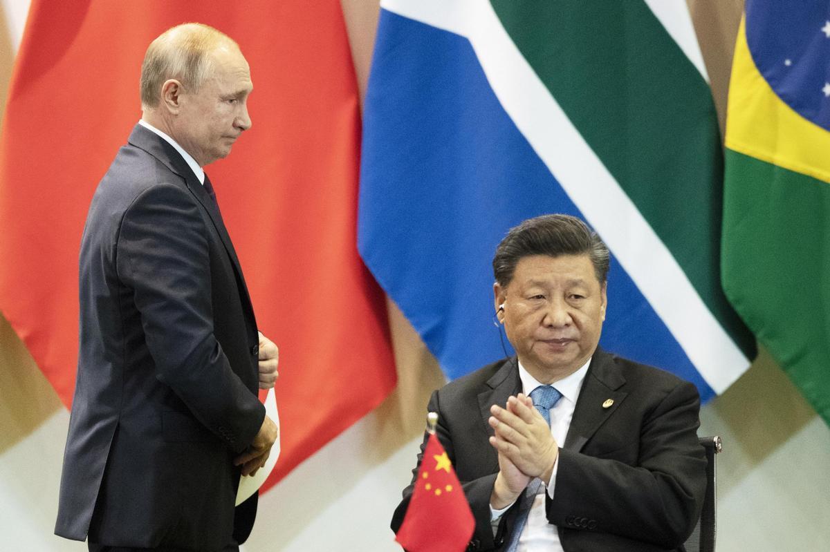 Xi e Putin al vertice BRICS del 2019