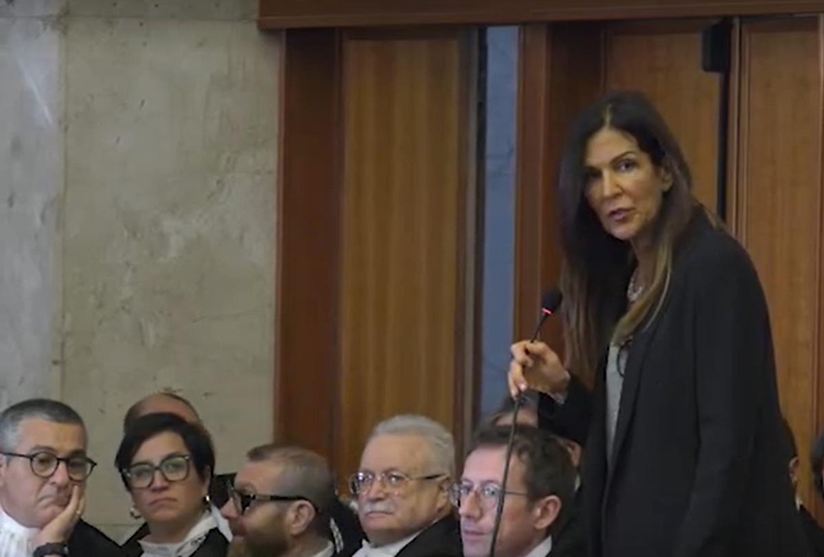 Palermo, 25 gennaio 2025. La procuratrice per i minorenni Claudia Caramanna nel corso dell'inaugurazione dell'anno giudiziario (Fotogramma dalla diretta di Radio Radicale)