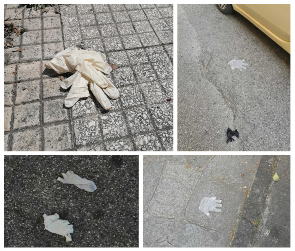 Le mascherine ritrovate a 200 metri da casa da Mariateresa Imparato, presidente di Legambiente Campania