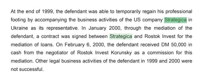 Il ruolo di Gampel in Strategica nella sentenza del tribunale di Halle