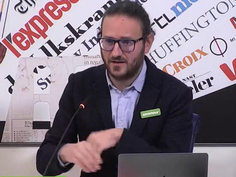 Roma, 22 gennaio 2024. Giuseppe Ungherese, responsabile campagna Inquinamento di Greenpeace