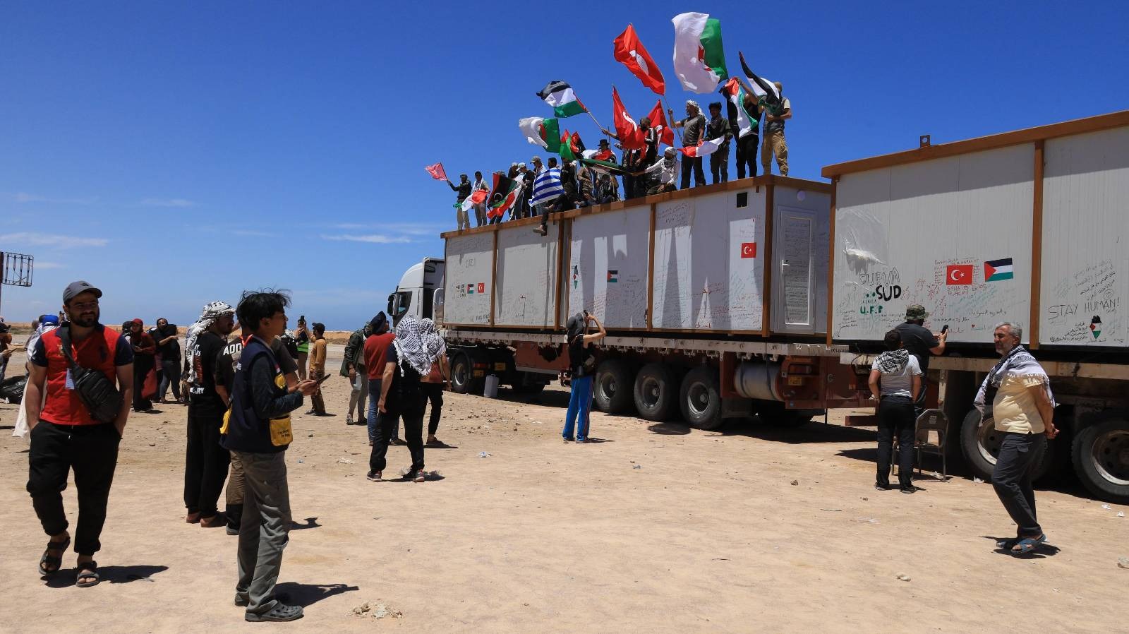 Il convoglio di terra della Global sumud flotilla