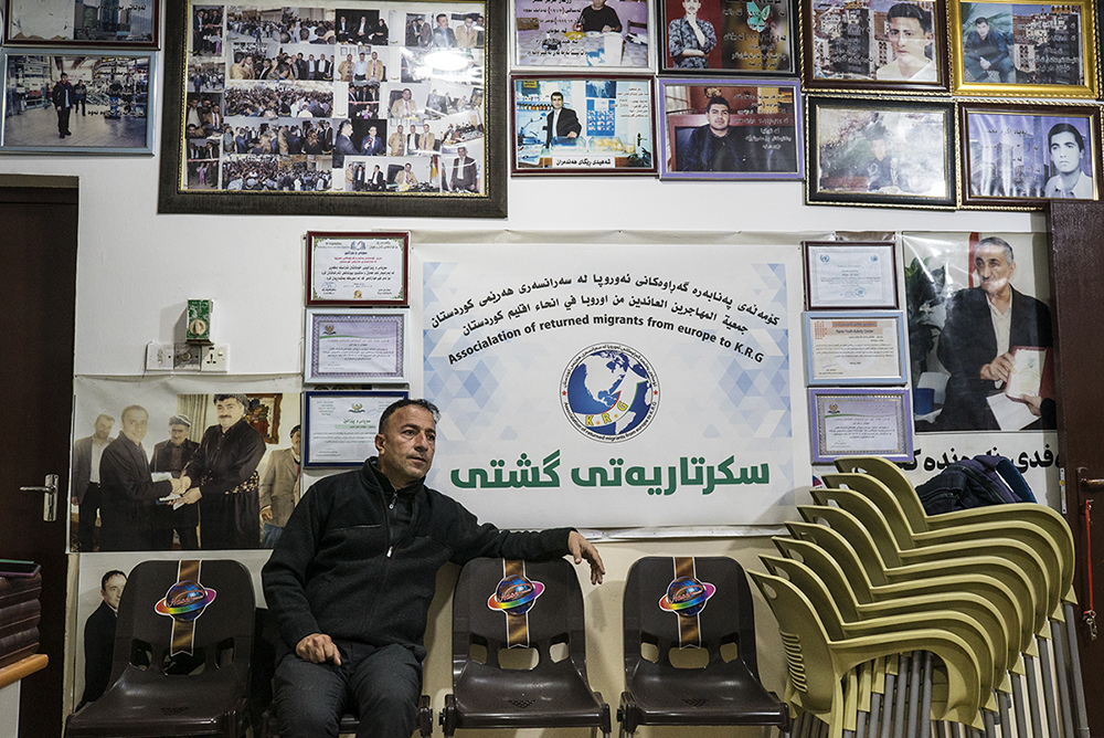 26 novembre 2022, Ranya (Iraq). Bakir Ali, fondatore dell'Associazione dei migranti di ritorno dall'Europa (Foto A. Mourenza)