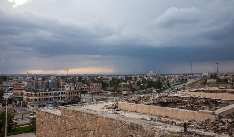 Mosul, 2017. Vista della città poco dopo la liberazione da parte dell'esercito iracheno (Foto Arianna Pagani)