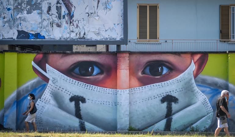Milano, 21 luglio 2020. Murales realizzato da Cosimo Cheone. C. Furlan/LaPresse