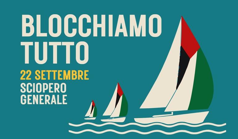 Blocchiamo tutto: lavialibera aderisce allo sciopero del 22 settembre per Gaza