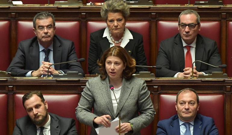 La deputata Maria Carolina Varchi (FdI) ha presentato la proposta di legge per introdurre il reato di apologia mafiosa (Foto di Umberto Battaglia per la Camera dei deputati)