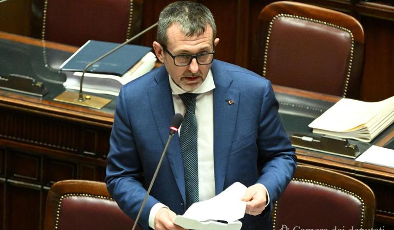 Roma, 17 gennaio 2024. L'allora sottosegretario alla Giustizia, Andrea Delmastro (Foto di Umberto Battaglia - Camera dei deputati) 