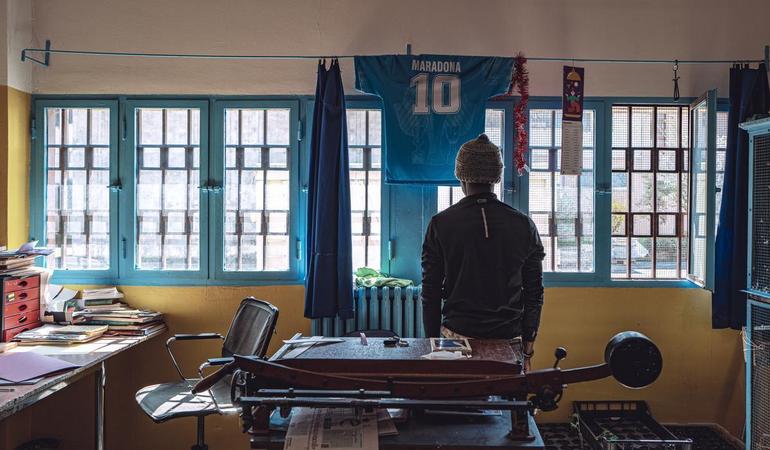 Un detenuto al carcere di Torino Lorusso e Cotugno. Foto di Marco Panzarella