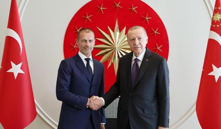Istanbul, June 2023. UEFA President Aleksander Ceferin together with the President of Turkey Recep Tayyip Erdogan (Credits Epa/Ansa)