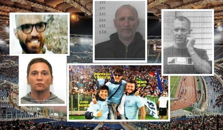 Da sinistra in alto, Giuseppe Molisso, Michele Senene e Raul Esteban Calderon. In basso, Leandro Bennato e infine Fabrizio Piscitelli insieme ad Arben Zogu e Elvis Demce 