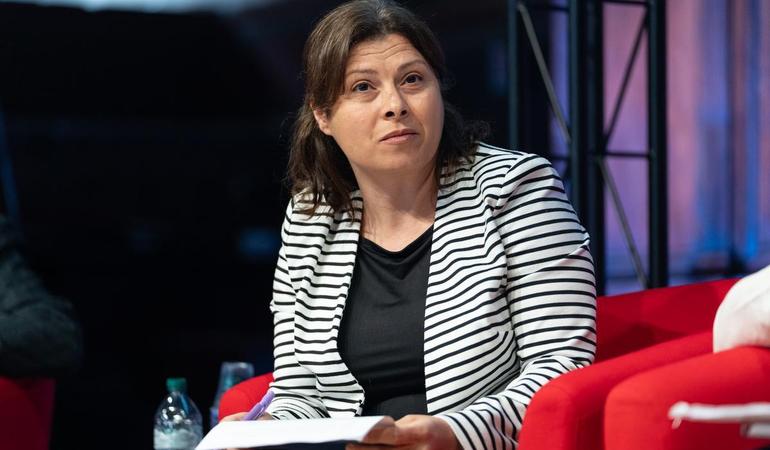Ghousoon Bisharat, direttrice di +972 Magazine (foto di Francesco Cuoccio, International journalism festival 2025)