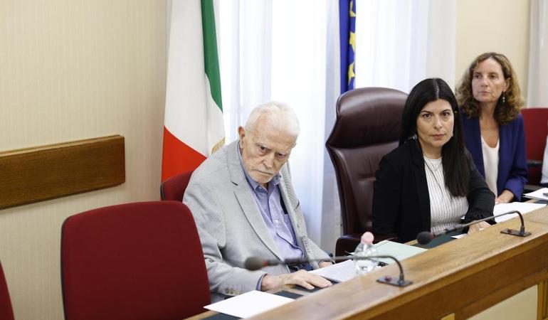 Roma, 31 luglio 2025. L'ex procuratore di Palermo e Torino, Gian Carlo Caselli, nel corso della prima parte della sua audizione davanti alla commissione parlamentare antimafia nell'ambito del filone di inchiesta sulla strage di via D'Amelio (Foto Risveglia/Comunicazione della Camera dei deputati) 