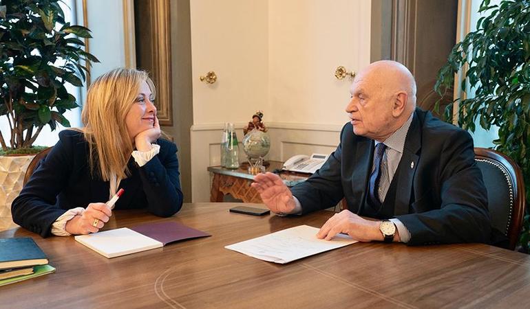 Roma, 23 gennaio 2023. Da sinistra, la presidente del Consiglio Giorgia Meloni insieme al ministro della Giustizia Carlo Nordio (Foto da governo.it)