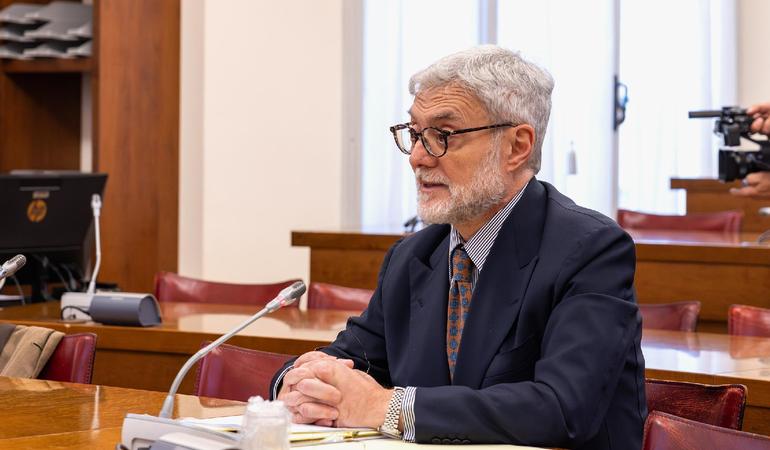Roma, 22 marzo 2024. Il procuratore nazionale antimafia Giovanni Melillo nel corso di un'audizione in commissione Giustizia alla Camera dei deputati (Foto dal sito della Camera dei deputati)