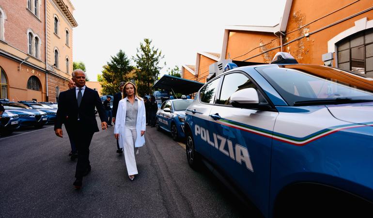 Roma, 17 luglio 2026. Matteo Piantedosi e Giorgia Meloni in visita agli agenti impegnati nei servizi straordinari di prevenzione e controllo. Foto: Governo italiano/Presidenza del consiglio dei ministri