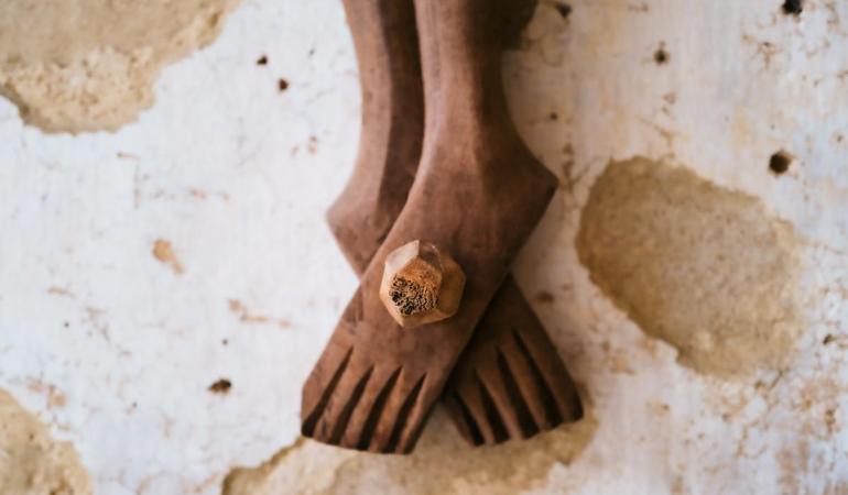 Particolare del Cristo ligneo al monastero San Magno di Fondi