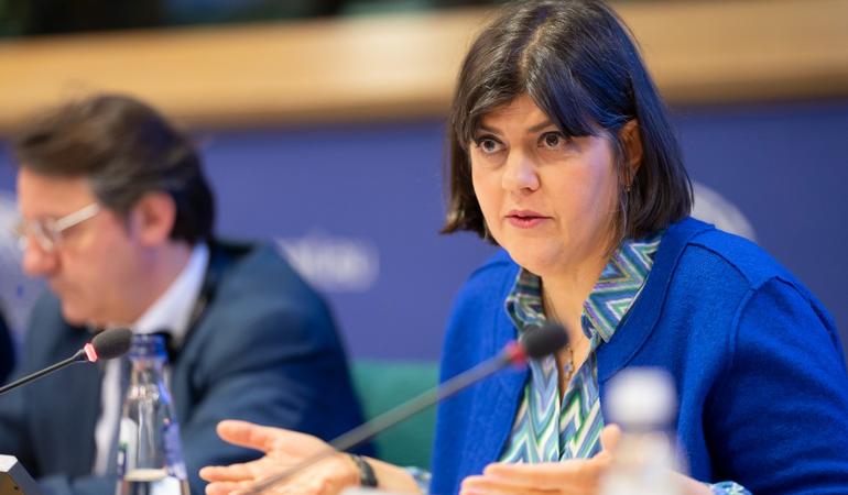Bruxelles, 6 febbraio 2025. Laura Codruta Kovesi durante un'audizione. Foto di P. Buissin (Ep)