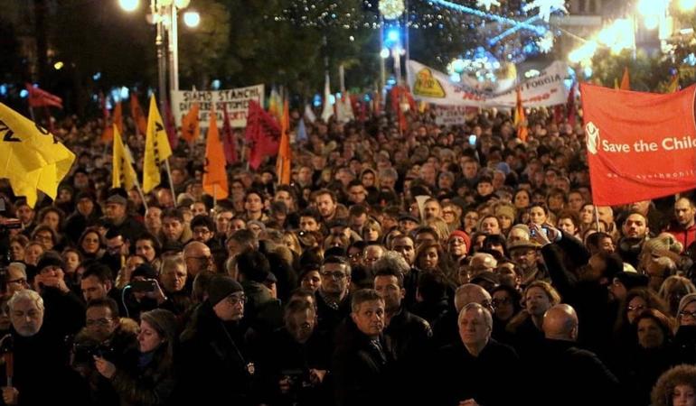 Foggia, 10 gennaio 2020. Ventimila persone scendono in piazza per la manifestazione Foggia Libera Foggia contro la violenza mafiosa. Pagina Facebook Libera Foggia 
