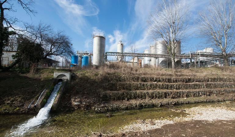 Lo stabilimento Miteni di Trissino, in provincia di Vicenza. (Foto Federico Bevilacqua)
