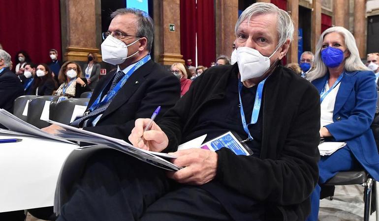 Luigi Ciotti alla Conferenza nazionale sulle dipendenze a Genova (Luca Zennaro/Ansa)