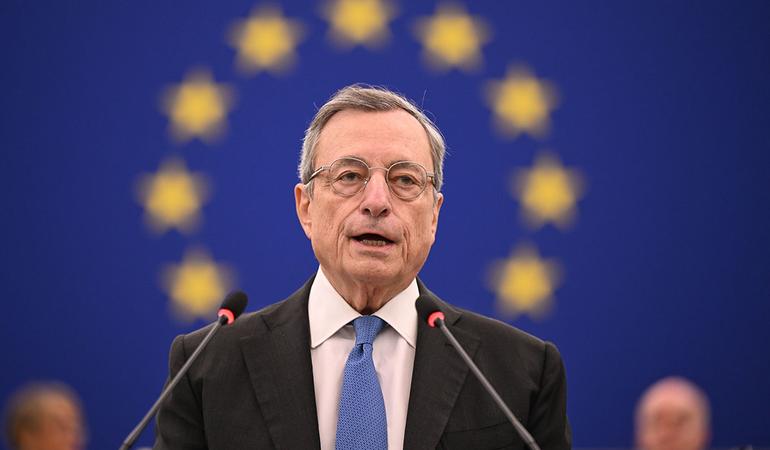 Strasbourg, 18 September 2024. Former ECB Presidente Mario Draghi during the presentation of his report about the future of the European competitiveness (Laurie Dieffembacqu © European Union 2024)