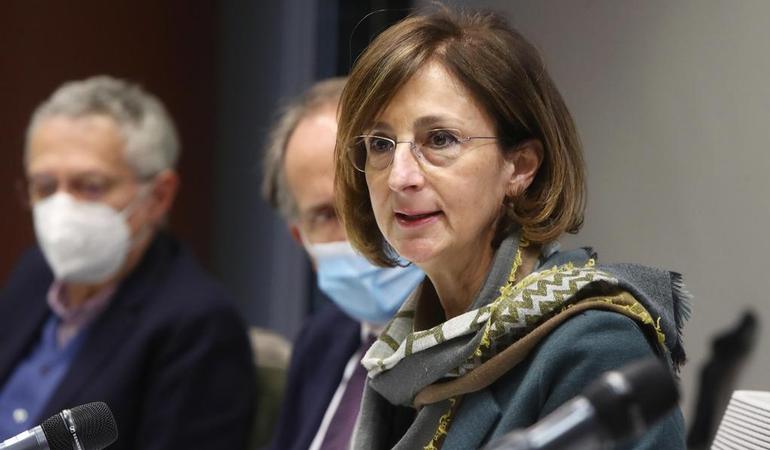 L'ex ministra della Giustizia Marta Cartabia interviene a un incontro sulla giustizia riparativa al palagiustizia di Brescia. Filippo Venezia/Ansa