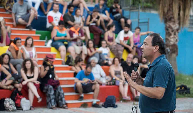 2018, Mimmo Lucano a Riace (Hiruka komunikazio-taldea/Flickr)