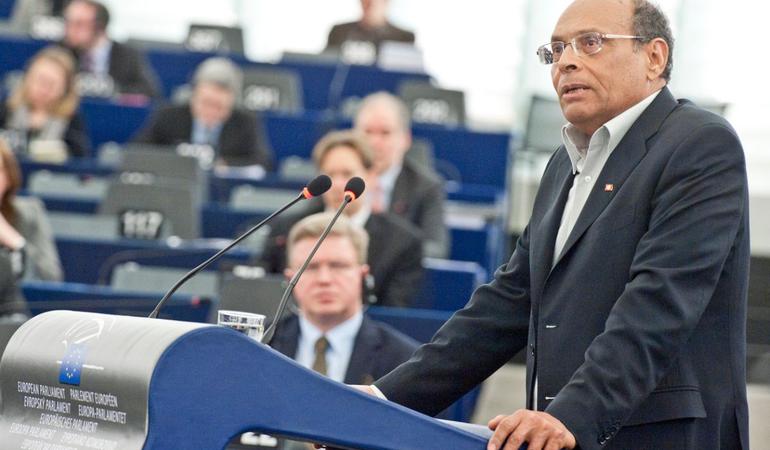 Intervento del presidente Marzouki al parlamento europeo, febbraio 2013 (© Unione Europea 2013, CC BY-NC-ND 2.0)