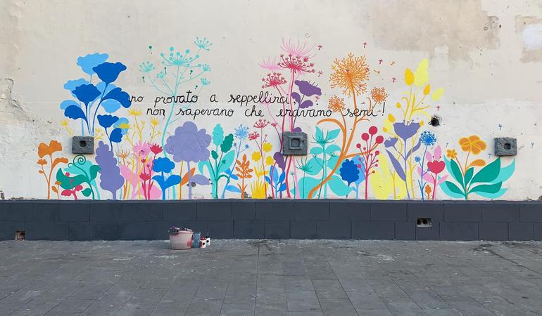 Il murales per le vittime innocenti della camorra a Ponticelli